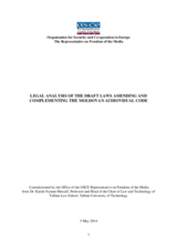 Legal Analysis of the Draft Laws Amending and Complementing the Moldovan Audiovisual Code