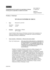 Journal de la 785ème séance plénière du Forum