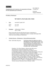 Giornale della 785a Seduta plenaria del Foro di cooperazione per la sicurezza