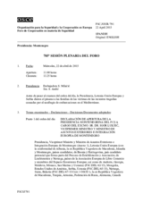 Diario de la 785ª Sesión plenaria del Foro de Cooperación en materia de Seguridad  