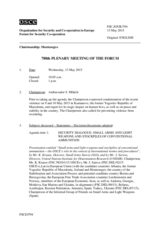 Journal of the 788th Plenary Meeting of the Forum for Security Co-operation