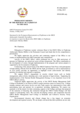 Statement by the Delegation of Tajikistan in response to the report by the Head of the OSCE Office in Tajikistan, Ambassador Markus Müller