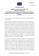 Déclaration de l'UE en réponse au rapport du Chef de la Mission de l'OSCE en Moldavie, S.E. Ambassadeur Michael Scanlan