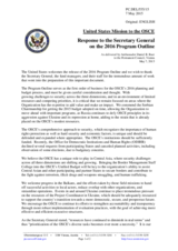 Statement by the Delegation of the United States of America in response to the presentation of the 2016 Programme Outline by the Secretary General