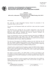 Statement by the Delegation of Armenia in response to the presentation of the 2016 Programme Outline by the Secretary General