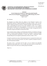Statement by the Delegation of Armenia in response to the statement by the Co-Chairmen of the Minsk Group on Nagorno-Karabakh