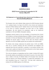 Statement by the Latvian EU Presidency in response to the presentations by Mr. L. Zannier, Mr. W. Alberque and by Mr. V. Chernov