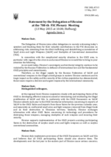 Statement by the Delegation of Ukraine in response to the presentations by Mr. K. Krause and by Mr. J. Sareva