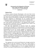 Statement by the Delegation of Ukraine in response to the opening Statement of the Montenegrin FSC Chairmanship by H.E. Dr. Igor Lukšić, Deputy Prime Minister and Minister of Foreign Affairs and European Integration of Montenegro