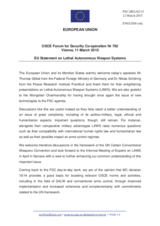 Statement by the Latvian EU Presidency in response to the presentations by Mr. T. Göbel and by Mr. N. Schörnig