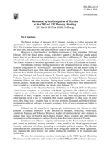 Statement by the Delegation of Ukraine on the situation in and around Ukraine