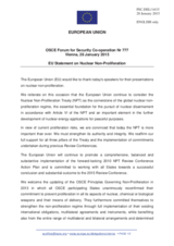 Statement by the Latvian EU Presidency in response to the presentations by Mr. C. Feruta, Chief Coordinator, Director General’s Office for Coordination, IAEA, and Mr. C. Istrate, Chair designate of the Main Committee II of the 2015 NPT Review Conference