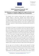 Statement by the Latvian EU Presidency on the ongoing aggression against Ukraine and violations of OSCE principles and commitments by the Russian Federation
