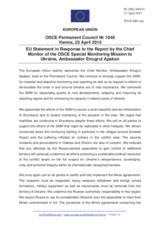 Statement by the Latvian EU Presidency in response to the report by the Chief Monitor of the OSCE Special Monitoring Mission to Ukraine, Ambassador Ertugrul Apakan