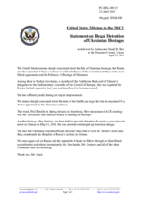 Statement by the Delegation of the United States of America on the abduction and illegal detention of Ukrainian citizens by the Russian Federation
