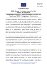 Statement by the Latvian EU Presidency on the ongoing aggression against Ukraine and violations of OSCE principles and commitments by the Russian Federation