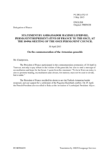 Statement by the Delegation of France on the commemoration of the centennial of the Armenian genocide