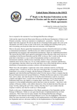 Statement by the Delegation of the United States of America in response to the statement by the Delegation of the Russian Federation on the situation in Ukraine and the need to implement the Minsk agreements