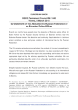 Statement by the Latvian EU Presidency on the abduction of the Estonian police officer Mr. E. Kohver