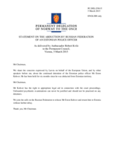 Statement by the Delegation of Norway on the abduction of the Estonian police officer Mr. E. Kohver