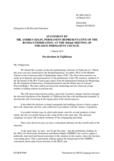 Statement by the Delegation of the Russian Federation on the parliamentary elections in Tajikistan held on 1 March 2015