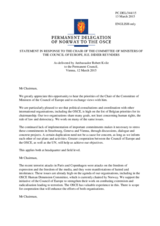 Statement by the Delegation of Norway in response to the address by the Chair of the Committee of Ministers of the Council of Europe and Vice-Prime Minister and Minister for Foreign and European Affairs of Belgium, H.E. Didier Reynde