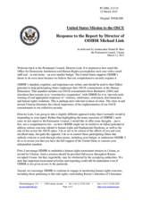Statement by the Delegation of the United States of America in response to the report by the Director of the Office for Democratic Institutions and Human Rights (ODIHR), Mr. Michael Georg Link