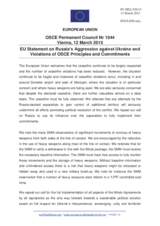 Statement by the Latvian EU Presidency on the ongoing aggression against Ukraine and violations of OSCE principles and commitments by the Russian Federation