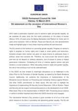 Statement by the Latvian EU Presidency on the International Women’s Day, observed on 8 March 2015