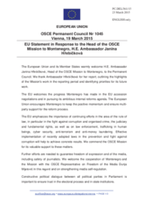 Statement by the Latvian EU Presidency in response to the report by the Head of the OSCE Mission to Montenegro, Ambassador Janina Hrebickova