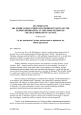 Statement by the Delegation of the Russian Federation on the situation in Ukraine and the need to implement the Minsk agreements