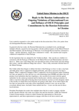 Statement by the Delegation of the United States of America in response to the statement by the Delegation of the Russian Federation on the situation in Ukraine and the need to implement the Minsk agreements