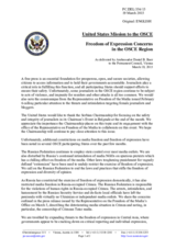 Statement by the Delegation of the United States of America on the freedom of expression in the OSCE area