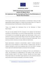 Statement by the Latvian EU Presidency on the International Day for the Elimination of Racial Discrimination, observed on 21 March 2015
