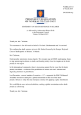 Statement by the Delegation of Norway, also on behalf of Iceland, Liechtenstein and Switzerland, on the death penalty in Belarus