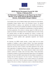 Statement by the Latvian EU Presidency in response to the report by the Chief Monitor of the OSCE Special Monitoring Mission to Ukraine, Ambassador Ertugrul Apakan