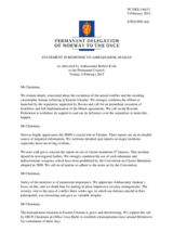 Statement by the Delegation of Norway in response to the report by the Chief Monitor of the OSCE Special Monitoring Mission to Ukraine, Ambassador Ertugrul Apakan