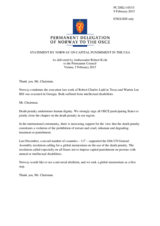 Statement by the Delegation of Norway on the death penalty in the United States of America