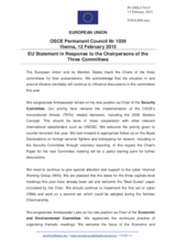 Statement by the Latvian EU Presidency in response to the presentations by the Chairpersons of the Security Committee, the Economic and Environmental Committee, the Human Dimension Committee