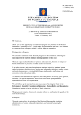 Statement by the Chairperson of the Human Dimension Committee, Ambassador Robert Kvile