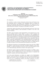 Statement by the Delegation of Armenia in response to the presentations by the Chairpersons of the Security Committee, the Economic and Environmental Committee, the Human Dimension Committee