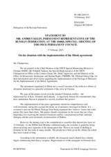 Statement by the Delegation of the Russian Federation in response to the statements by the Ambassador Ertugrul Apakan, Ambassador Heidi Tagliavini and Michael Georg Link