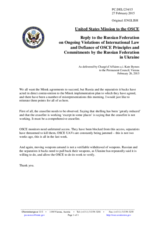 Statement by the Delegation of the United States of America in response to the statement by the Delegation of the Russian Federation on the situation in Ukraine and the need to implement the Minsk agreements