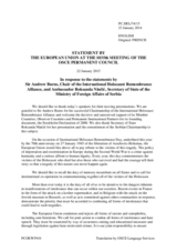 Statement by the Latvian EU Presidency in response to the addresses by Mr. Andrew Burns and by Ambassador Roksanda Ninčić