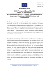 Statement by the Latvian EU Presidency on the ongoing aggression against Ukraine and violations of OSCE principles and commitments by the Russian Federation