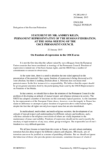 Statement by the Delegation of the Russian Federation on the freedom of expression in the OSCE area