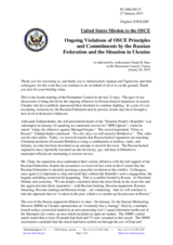 Statement by the Delegation of the United States of America in response to the briefing by the Chief Monitor of the OSCE SMM to Ukraine, Ambassador Ertugrul Apakan, and to the update by the Special Representative of the CiO, Ambassador Heidi Tagliavini