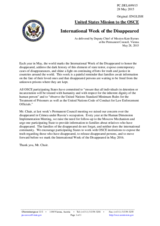 Statement by the Delegation of the United States of America on the International Week of the Disappeared