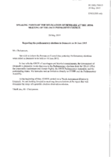 Statement by the Delegation of Denmark on the parliamentary elections in Denmark, to be held on 18 June 2015