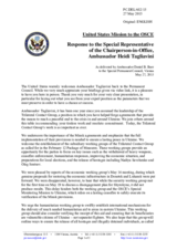 Statement by the Delegation of the United States of America in response to the address by the Special Representative of the Chairperson-in-Office, Ambassador Heidi Tagliavini